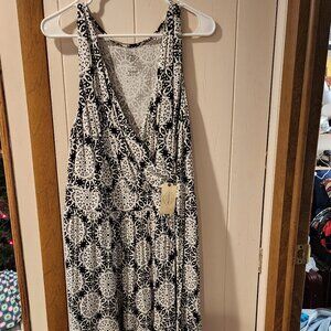 St. John’s Bay Black & White Print Maxi Dress | Size 2X